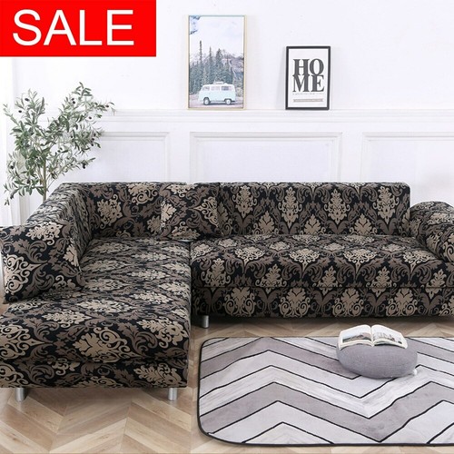 Elastic Sofa Covers Stretch Sectional Corner Couch Cover Universal Slipcovers - Picture 16 of 28