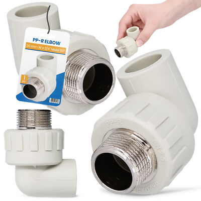 PP-R Bogen 20x3/4 AG 90 Grad Geschweißter Rohr Schweißtechnik PP Winkel Fitting
