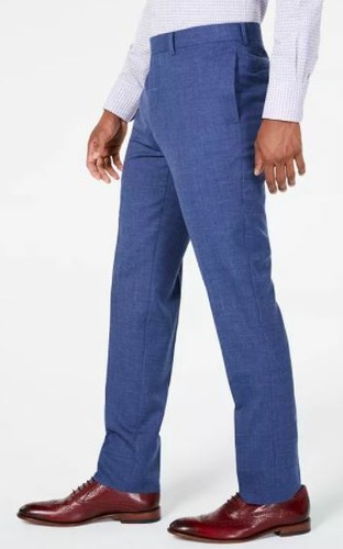 Tallia Men's Orange Slim Fit Blue Melange Suit Pants Size 37 New with Tags - 第 5/7 張圖片