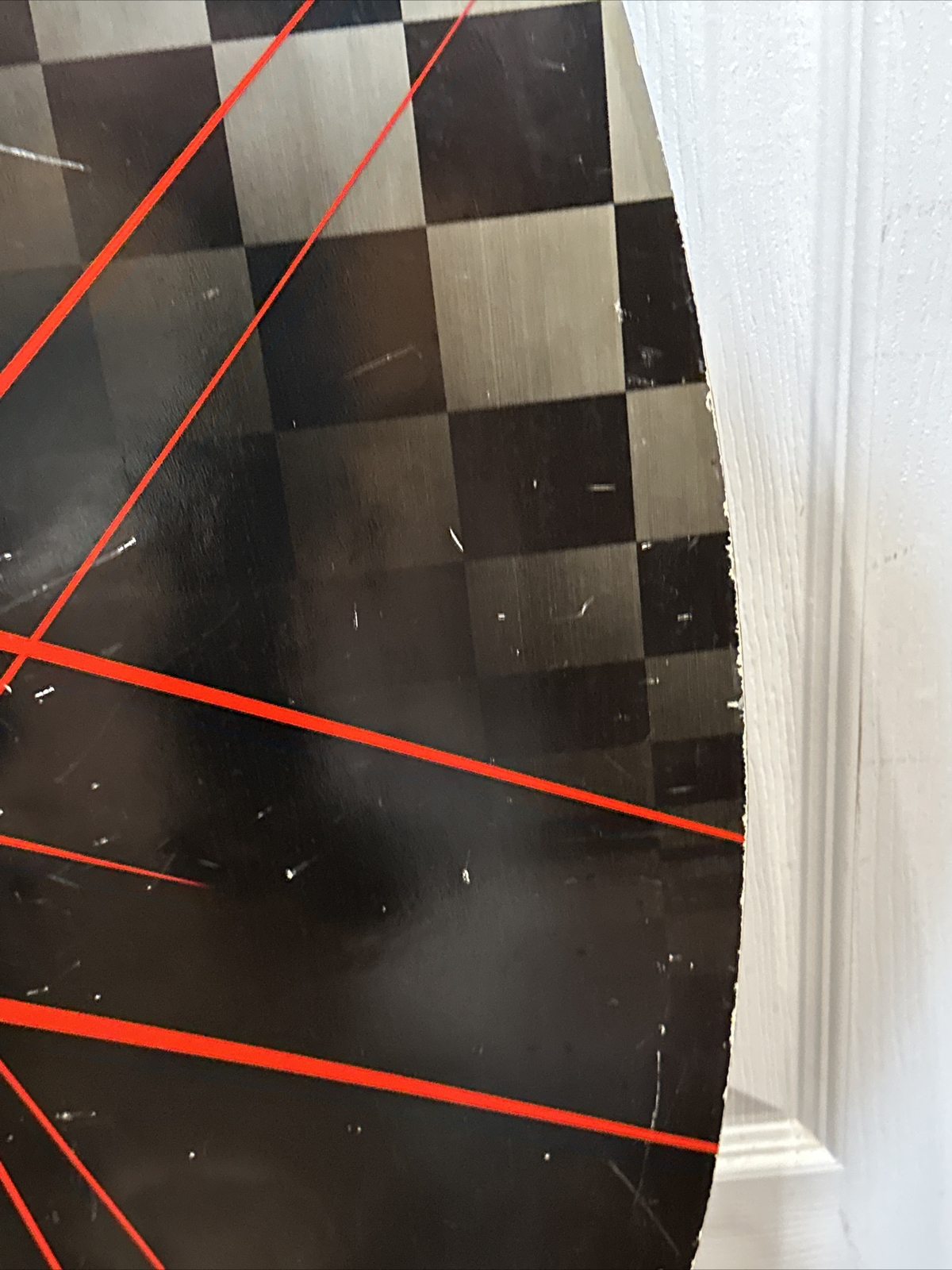 Skim Lizard Wooden Skim Board Surfer Boogie Laser Chekered Fade Fiberglass 37”