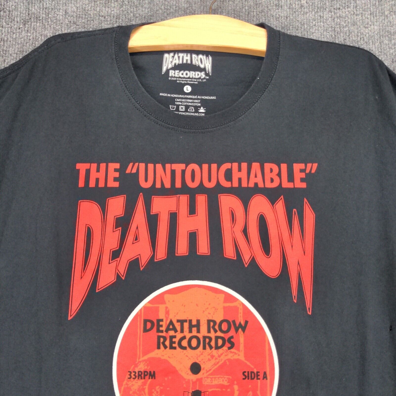 FILA T shirt intoccabile Death Row Records da uomo manica corta nera girocollo cotone