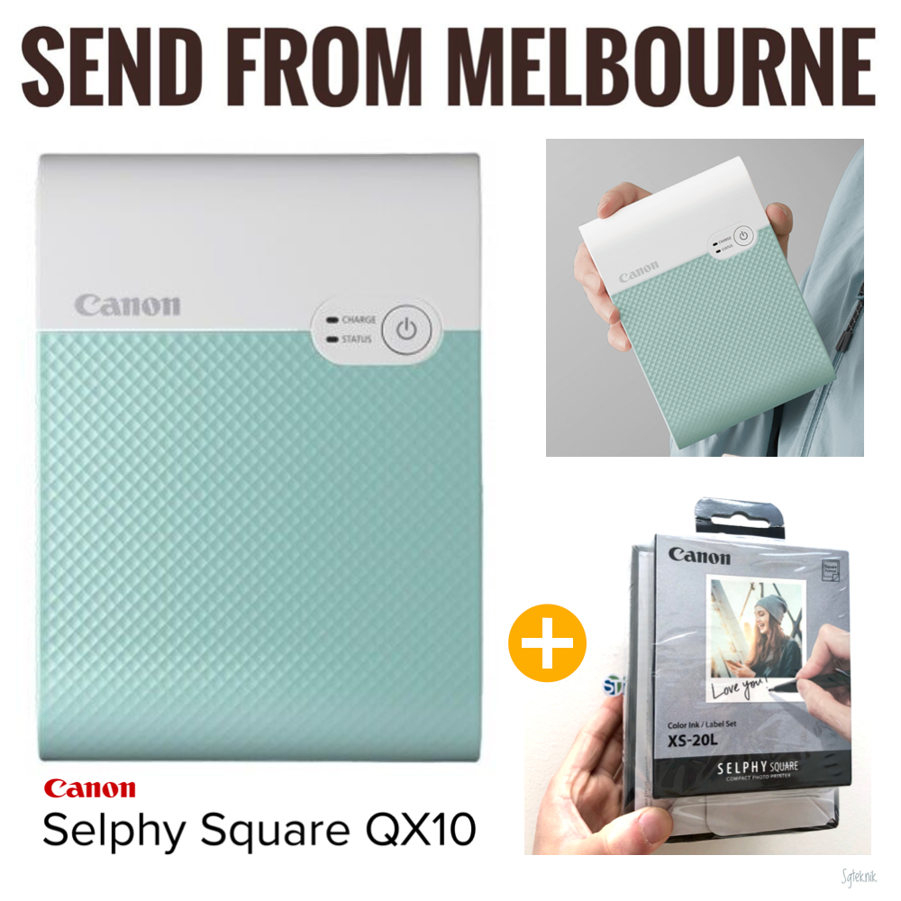 NEW CANON Selphy Square QX10 Photo Printer + XS20L Genuine Ink + 20