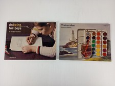 Vintage 1950's 1960's Pitman Art Booklets x2 Watercolor  Drawing for Boys
