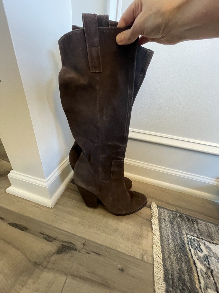 Carlos By Carlos Santana Womens Brown Suede Knee High 
