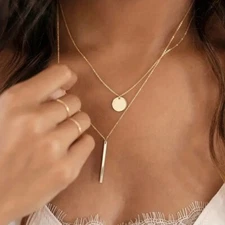 Gorgeous Double Chain Pendant Necklace Fashion Accessories