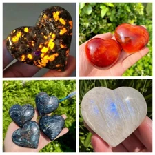 Crystal Heart Quartz Carving Natural Stone Specimen Healing Rock for Gift Decor