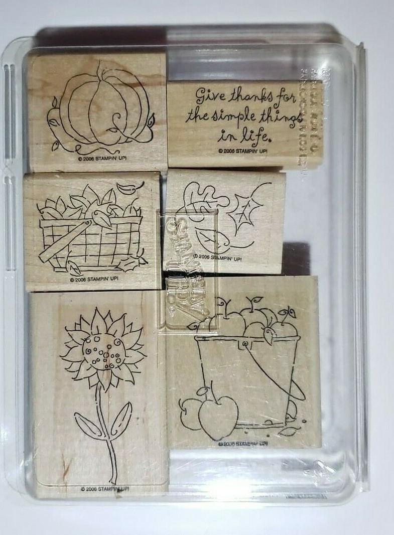 Stampin Up! ~ GIVE THANKS ~ Wood Mounted Rubber Stamp Set Flowers ...