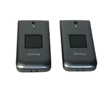 Lot of 2 Jitterbug Alcatel Onetouch Gray Flip Phones UNTESTED FOR PARTS