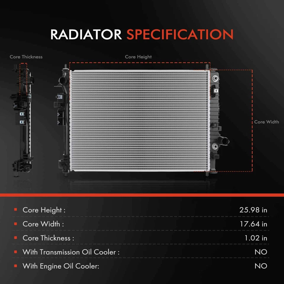 New Radiator for Buick Regal Sportback 18-20 Regal TourX 2018 2019 2020 L4 2.0L - Image 2 of 4