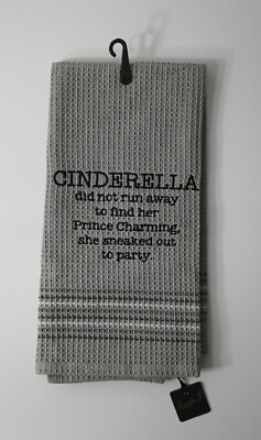 Cinderella Prince Charming Dish Towel Waffle Weave Heavy Duty 28''Lx20''W Mona B