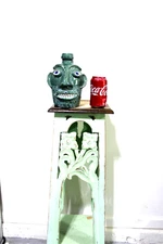 ) randy tobias   face jug, pottery, folkart 8''x5'''