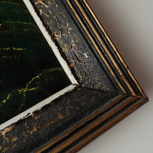Vintage 70s Cactus Southwest Desert Moon Black Velvet Painting Framed 14x22 - Picture 8 of 21