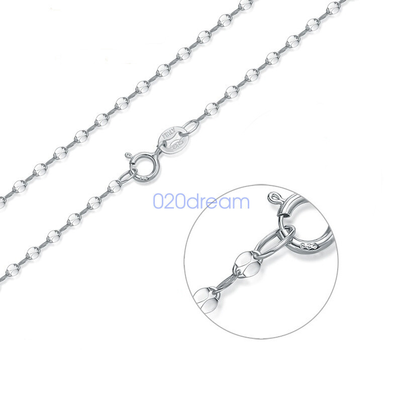 Collana In Argento Sterling 925 Catena A Maglie Lips - Lunghezze 14-26 Pollici, Senza Ciondolo, Regalo Elegante