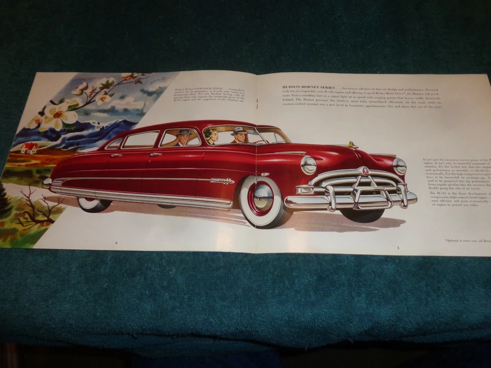 Folleto de ventas Hudson Hornet 1951/carpeta original del concesionario Foto 3 de 4