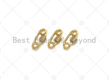 Small 18K Gold Safety Pin Clasp, Carabiner Clasp Safety pin, Paper clip