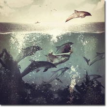 My Favorite Morning Race by Paula Belle Flores Canvas Giclee Art (24 in x 24 in)