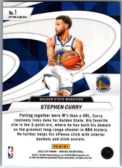 2023-24 Panini Mosaic #1 Stephen Curry Give and Go Mosaic Green