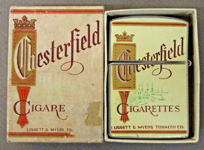 c. 1960 CHESTERFIELD CIGARETTES Cigarette Lighter Japan flip top