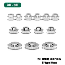 GT2 Timing Belt Pulley 28-58 Teeth 10mm Teeth Width Bore 4mm-15mm BF-type For 3D