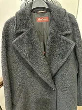 Max Mara Studio Black  Alpaca Virgin Wool - Coat Size Oversized 12 will fit 14 