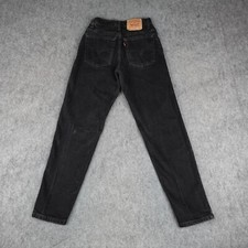 Vintage Levis Jeans Womens 9 M Black Denim 550 Relaxed Taper Made in USA 90s Y2K