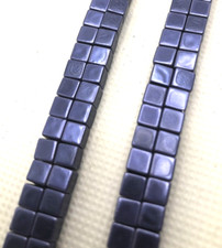 MAGNETIC HEMATITE SQUARE PEARLIZED LAVENDER CUBE JEWELRY BEADS 4MM 16" STR P29E