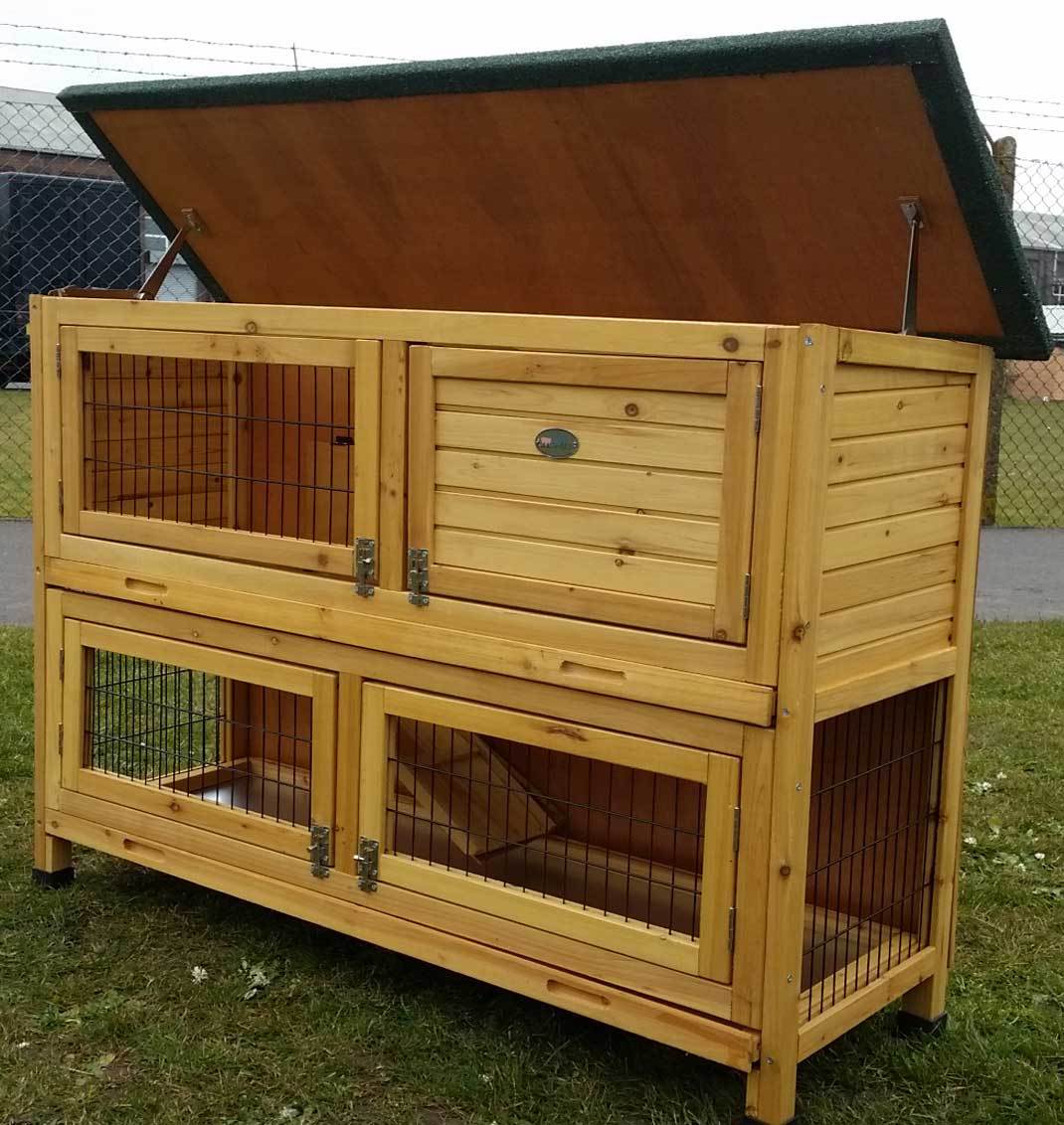 RABBIT HUTCH GUINEA PIG HUTCHES RUN RUNS LARGE TIER DOUBLE DECKER CAGE RXL