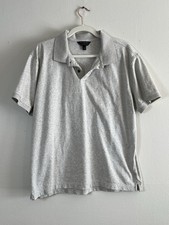 Banana Republic Luxe Touch Performance Polo Men s L Gray Cotton Shirt
