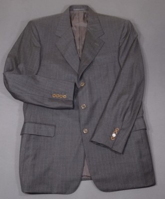 Loro Piana Wish Super 150s Blazer Mens 42'' Chest 32'' Long Gray Striped Euromoda