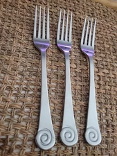 3 Robert Welch Ammonite Satin Spiral Stainless Dinner Forks