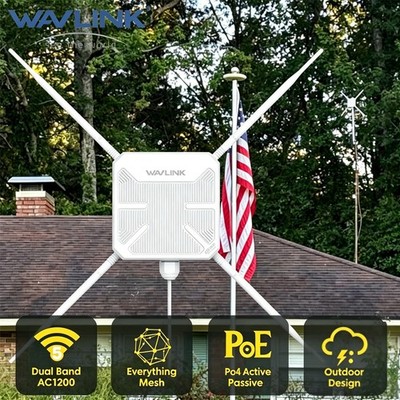 WAVLINK AC1200 Outdoor WiFi Extender Wireless Access Point Long Range Dual-Band