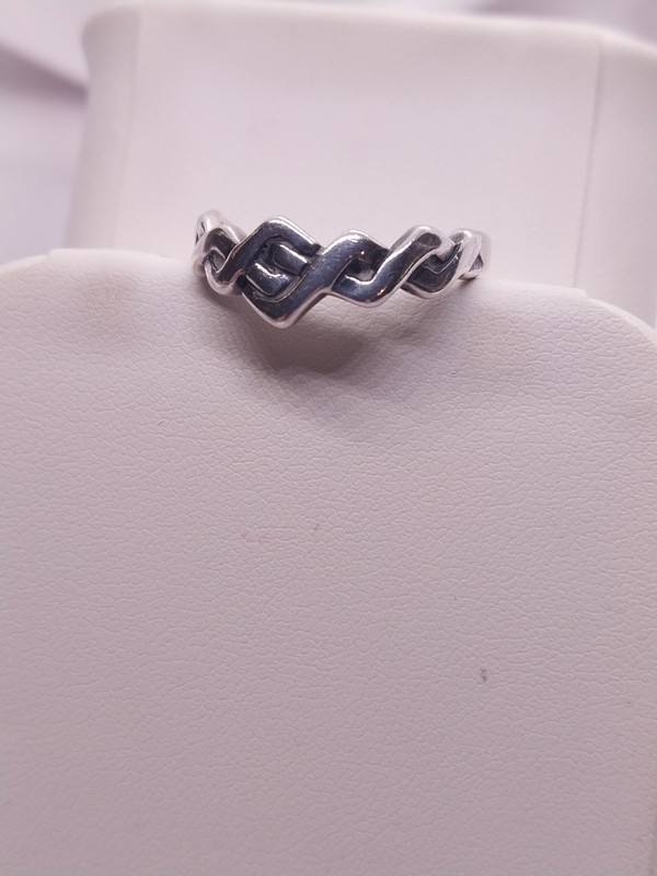Vintage Sterling Silver Zig Zag Twisted bands MCM Artisan Band Ring Sz 9 2.8 Gr