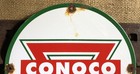 VINTAGE CONOCO TRIANGLE GASOLINE PORCELAIN SIGN MOTOR OIL GAS PUMP PLATE — photo 4