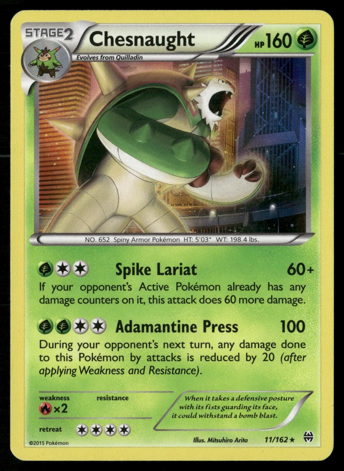Chesnaught 11/162 Holo Rare BREAKthrough Pokemon Holo LP