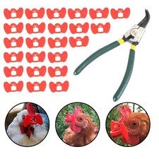 24Pcs Peepers Pliers Chicken Glasses Poultry Blinders Spectacles Anti-Pecking E4