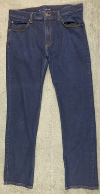 Mott and Bow Straight Fit Jeans Mens 34x32 Dark Wash Excellent Denim Pants