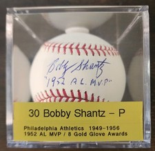 Bobby Shantz Autographed/Inscribed (1952 AL MVP) Official MLB Baseball W/Case