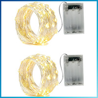 50 Led Lichterkette 5M Silberdraht Batterie Warmweiß FüR Deko Hochzeit Party