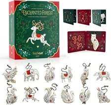 Enchanted Forest 2025 Advent Calendar with 3D Ornaments and Notecards