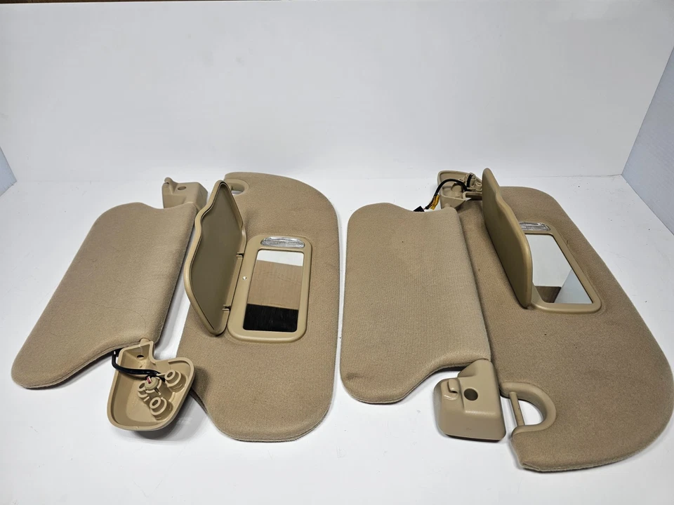2007 - 2014 Ford Expedition Driver & Passenger Sun Visors w/ Home Link Beige - Image 3 of 4