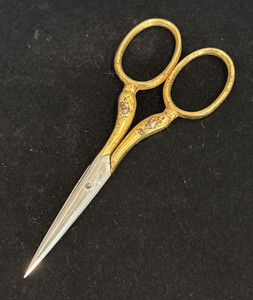 Hoffritz Gold Gilt Embroidery Thread Scissors Made In Germany 3 1/2" Vintage