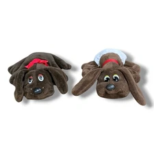 Pound Puppy Plush Dog Vtg Lot 1984 Brown Red Collar Long Ears Stuffed Animal 8”