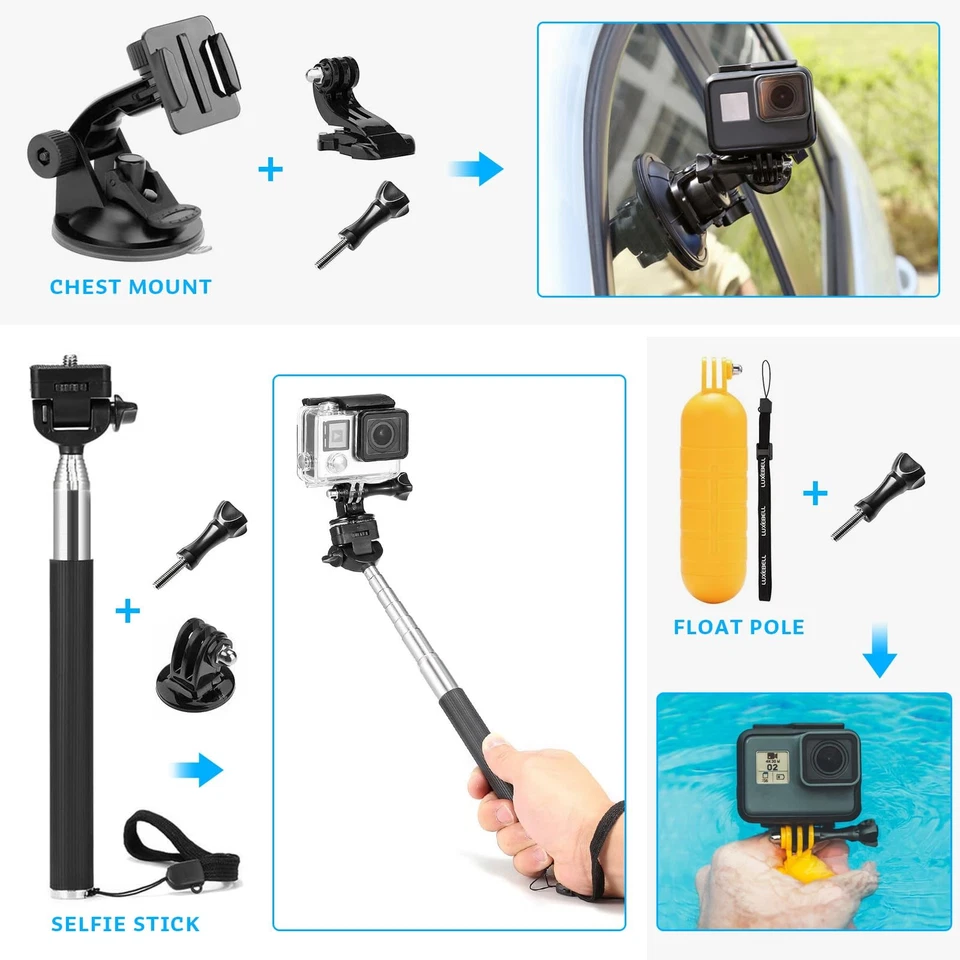 Accessories Kit for AKASO EK5000 EK7000 4K WiFi Action Camera GoPro Hero 12 1... - Image 2 of 4