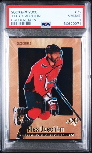 2023 SKYBOX E-X 2000 CREDENTIALS #75 ALEX OVECHKIN 45/499 PSA 8