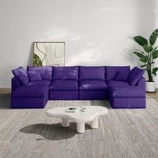 137.8" Modern Contemporary Extra Large U-Shaped Sectional Couch Combination Sofa