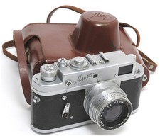 @ Vintage KMZ MIR Russian Rangefinder Camera 35mm w. Jupiter-8 2/50mm lens M39 F