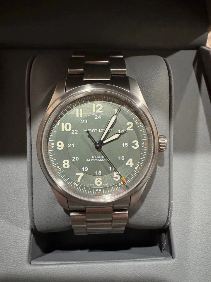 Reloj Hamilton Khaki Field Titanio 38mm H70205860 Automático Pulsera Titanio Foto 3 de 4