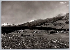Parpan Switzerland RPPC Village View Alps Piz Curvér Scalottas c.1950 Real Photo
