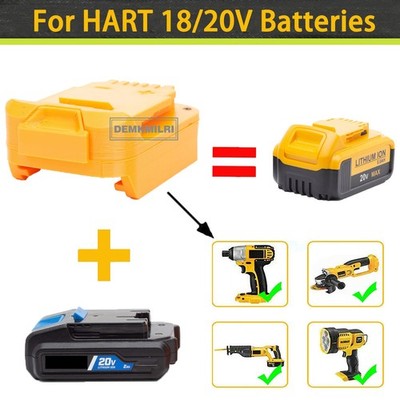 New Adapter For Hart 20V Li-Ion Battery For Dewalt 18 20V Cordless Tools