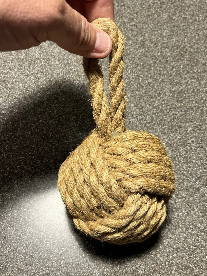 Nudo de puño náutico/marítimo/sailor’s Monkey’s / tope de puerta yute natural Foto 2 de 4